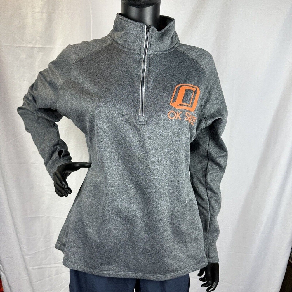 KA For Her Knights Apparel OSU Cowboys Quarter Zip Womens Size Large Jacket Gray
